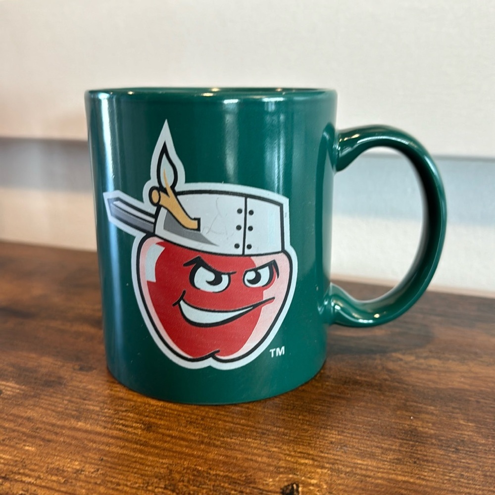 Tin Caps Mug. Fort Wayne, Indiana, baseball mug green coffee tea mug